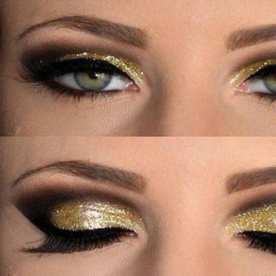 Золотой макияж глаз: солидный аксессуар к любому наряду Макияж с золотом